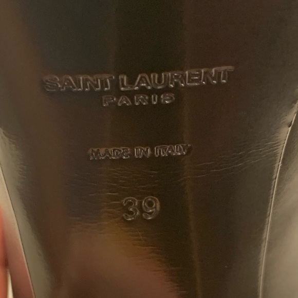 Saint Laurent YSL Black Leather+gold platform pump - Picture 7 of 8